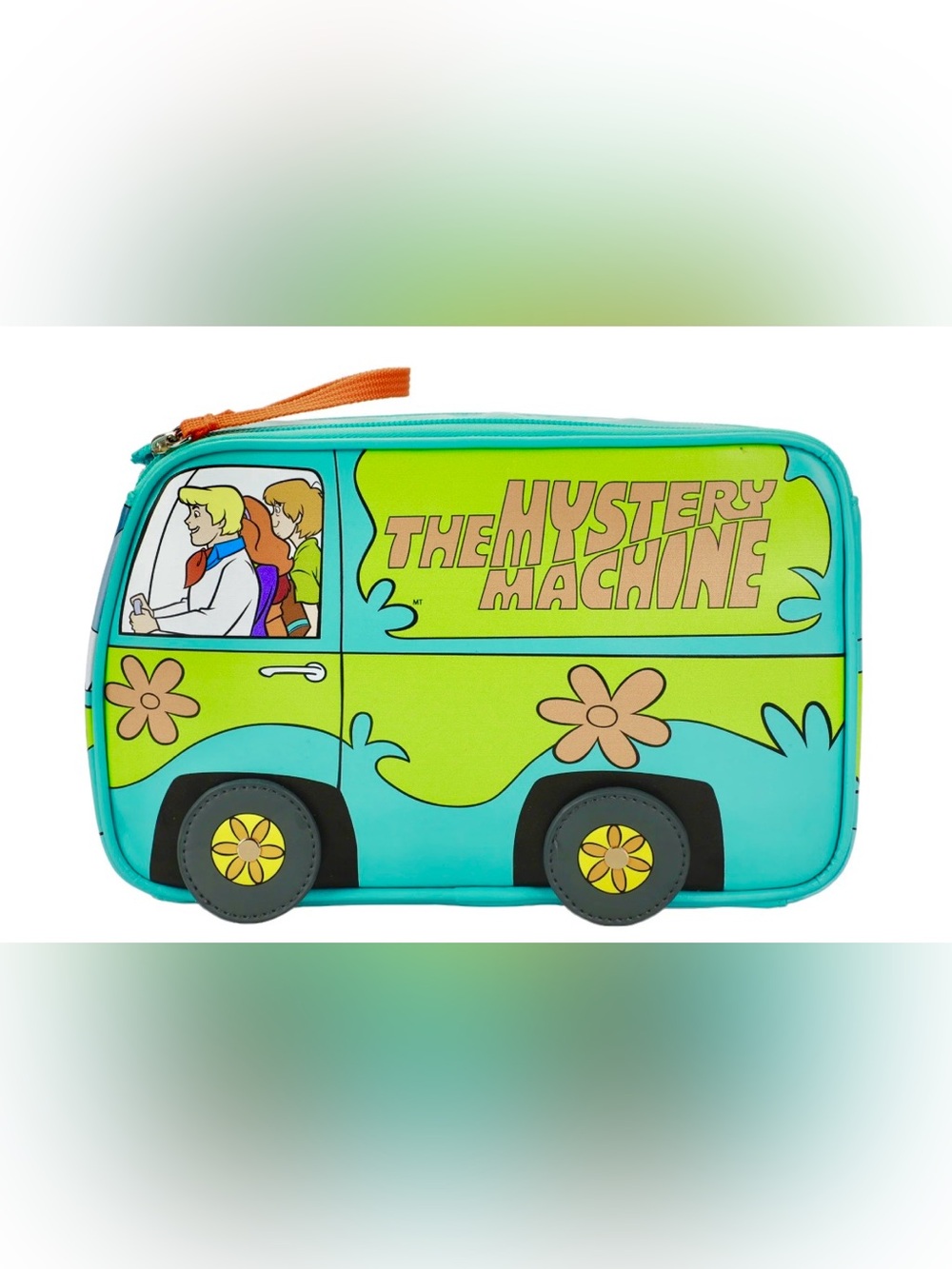 New Scooby-Doo The Mystery Machine Graphic Cosmetic Bag - Teal & Lime